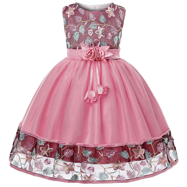 Lace Embroidery Kids Dresses