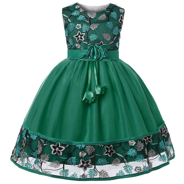 Lace Embroidery Kids Dresses