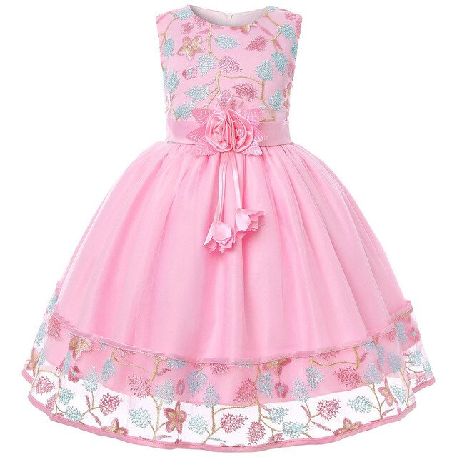Lace Embroidery Kids Dresses