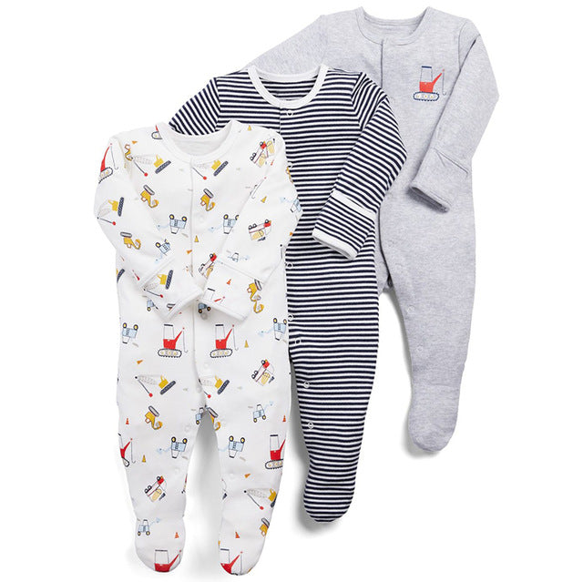 Baby Rompers 3pcs Flower Sleepsuit