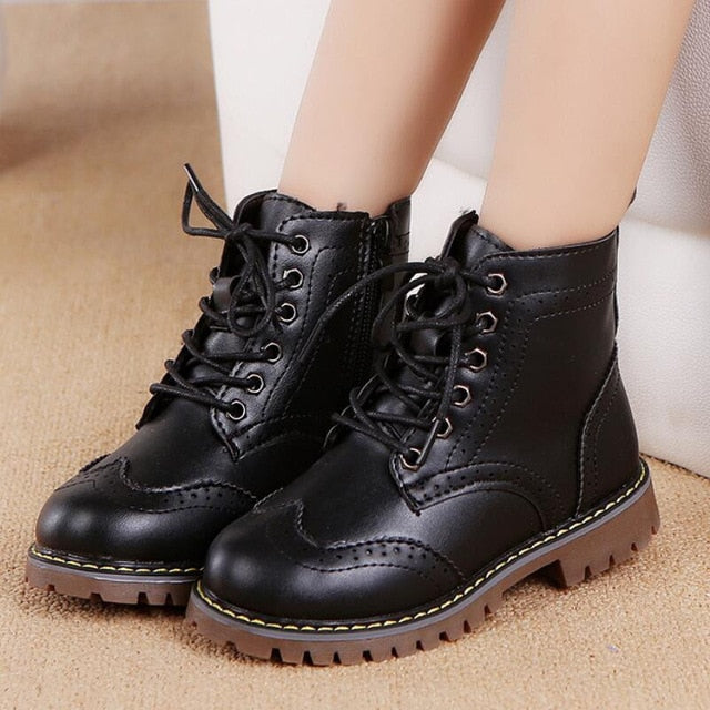 New Girl Leather Martin Boots Shoes For Girls