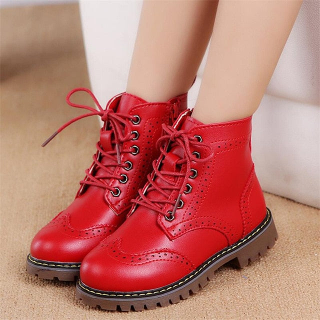 New Girl Leather Martin Boots Shoes For Girls