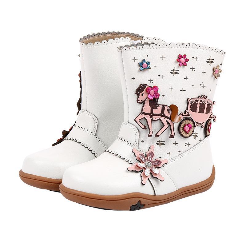 Autumn Winter Baby Girls Leather Boots