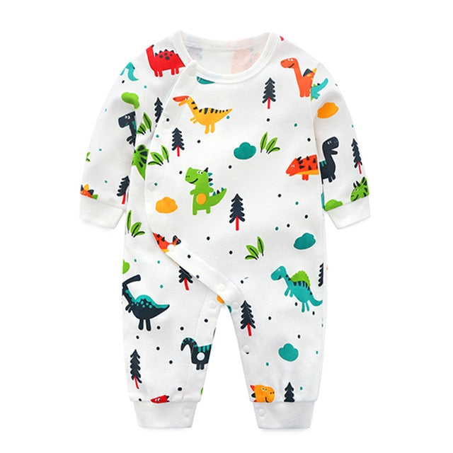 YiErYing  High Quality Soft Newborn Clothing Baby Rompers Cartoon printing 100% Cotton Long Sleeve Infant Pajamas Kids Clothing