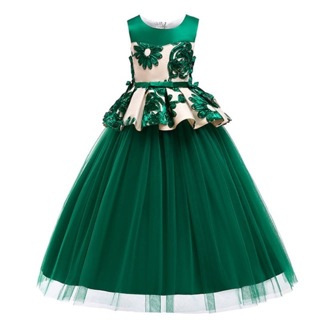Kids Toddler Flower Girls Lace Dress