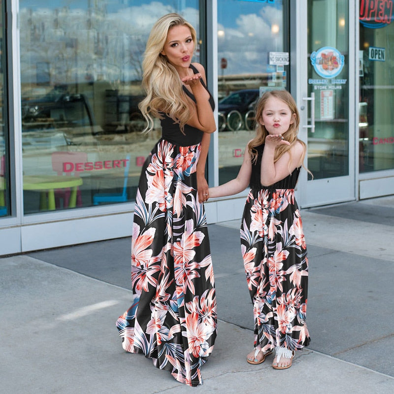 Mom And Daughter Sleeveless Dress