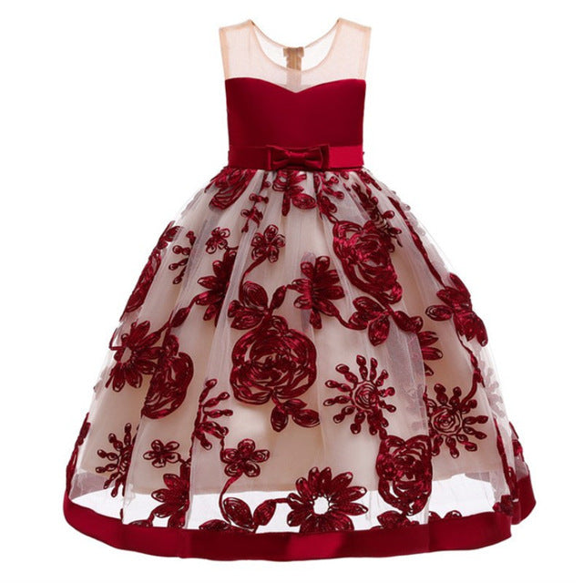 Kids Toddler Flower Girls Lace Dress
