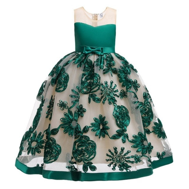 Kids Toddler Flower Girls Lace Dress