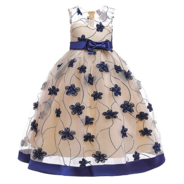 Princesss Flower Embroidery Dress