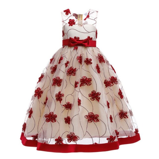 Princesss Flower Embroidery Dress
