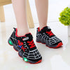 led mesh spiderman kids shoes children boys girls