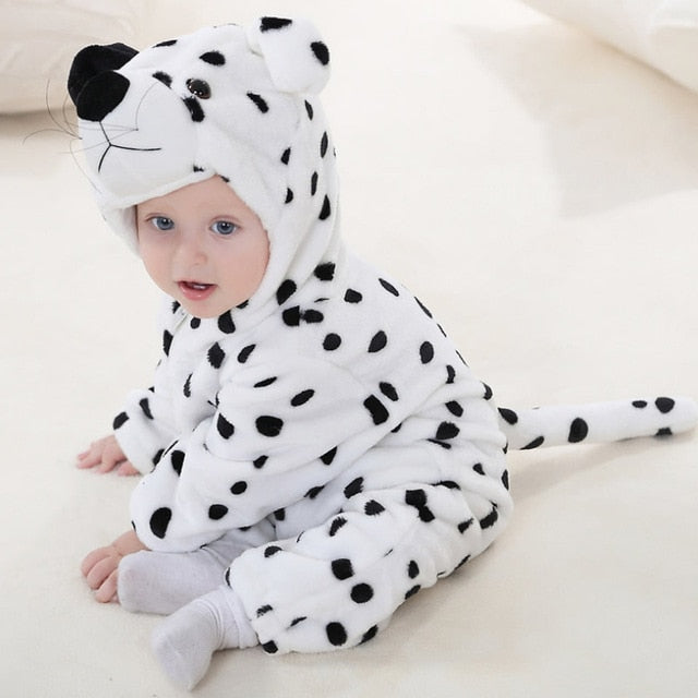 Cute Cartoon Flannel Baby Rompers