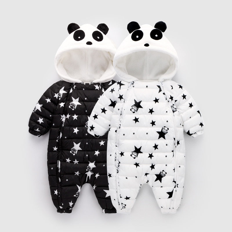 Winter Printing Star Panda Baby Rompers