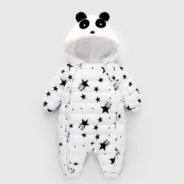 Winter Printing Star Panda Baby Rompers