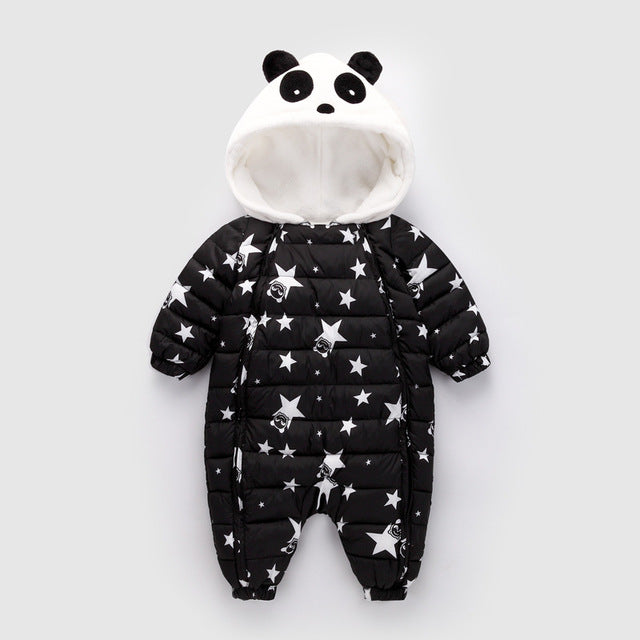 Winter Printing Star Panda Baby Rompers