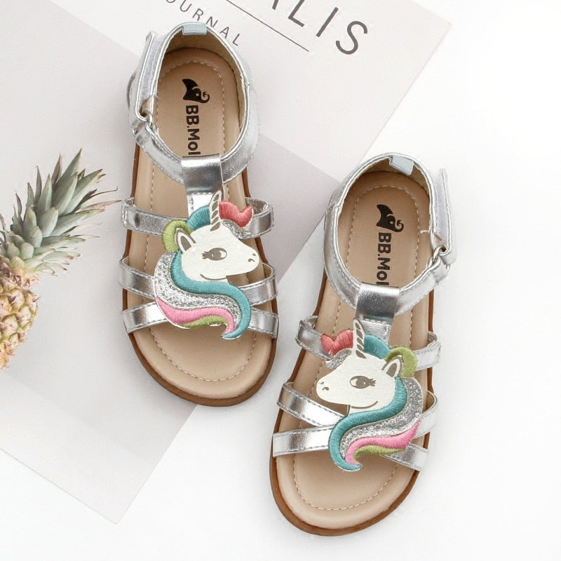 Little Girls Unicorn Sandals Summer