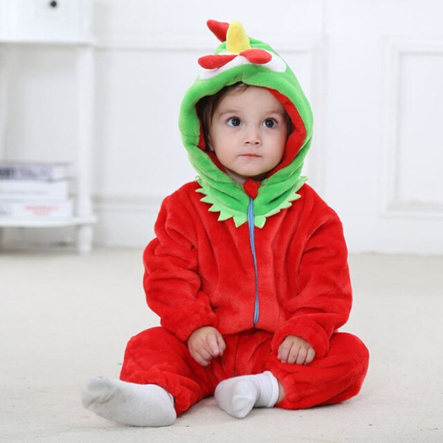 Cute Cartoon Flannel Baby Rompers