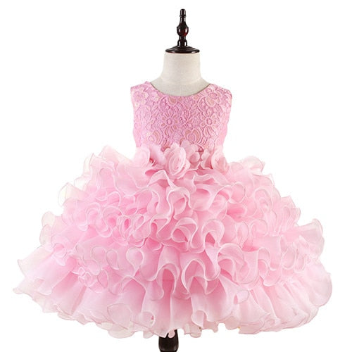 Girls Princess Flowers Ball Gown