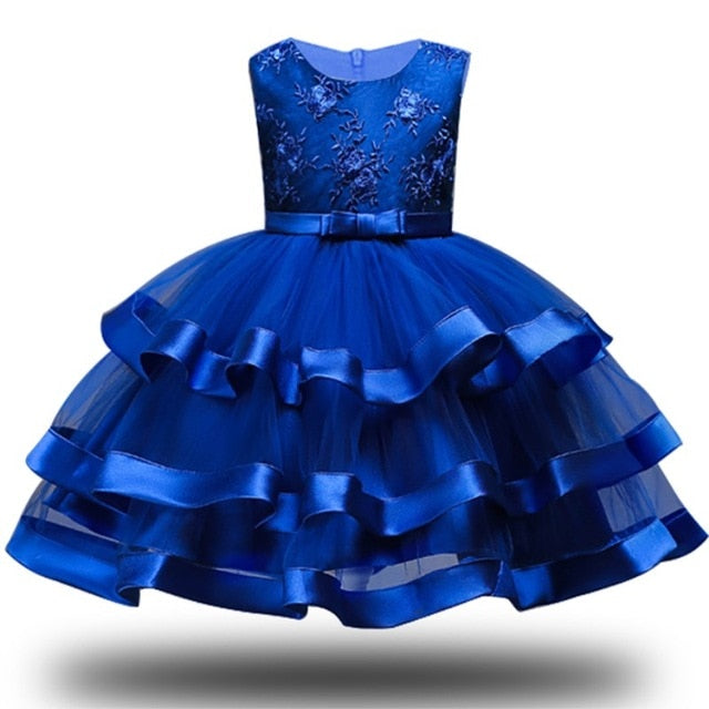 Girls Princess Flowers Ball Gown