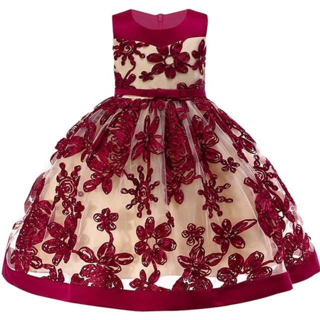 Kids Toddler Flower Girls Lace Dress