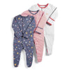 Baby Rompers 3pcs Flower Sleepsuit