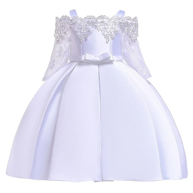 Girls Shoulderless Half Sleeve Gown