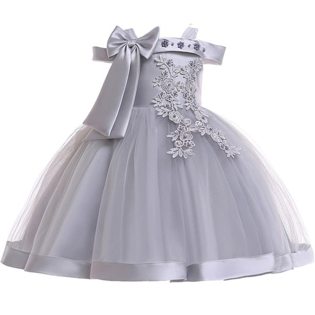Baby Girl 3D Flower Silk Princess Dress