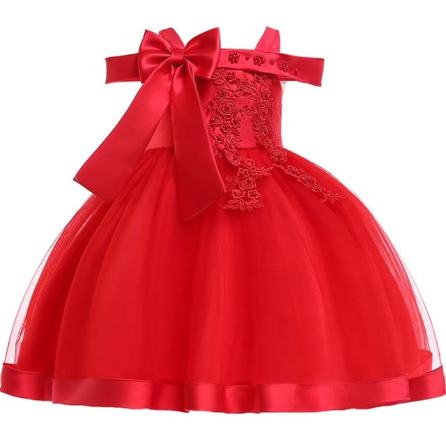 Baby Girl 3D Flower Silk Princess Dress