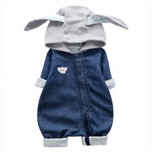 Cartoon Denim Cotton Infant Baby Rompers