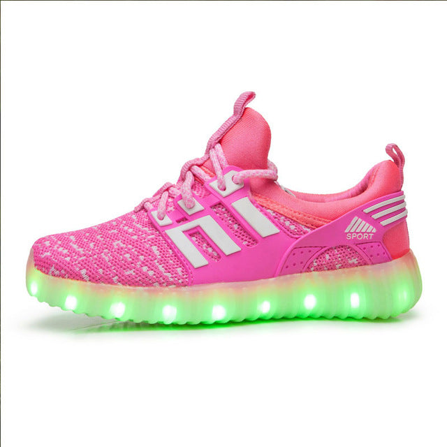 Children luminous sneakers for boys and girls