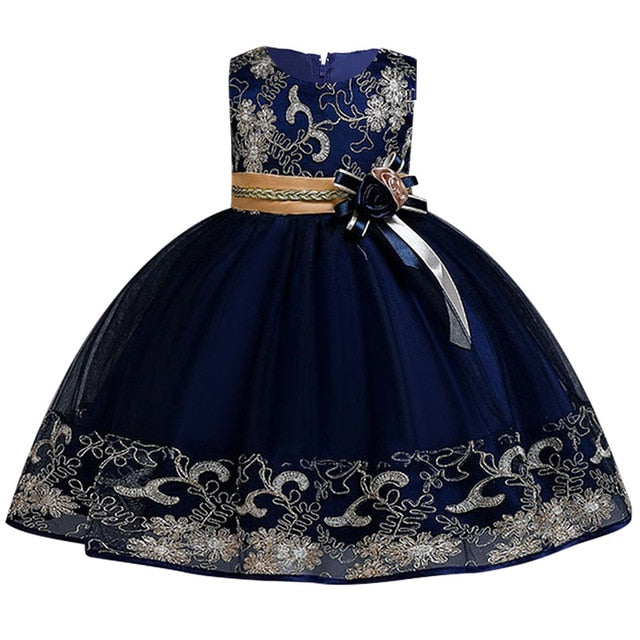 Girls Princess Flowers Ball Gown
