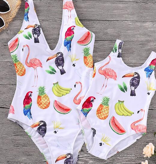 Striped Mother Daughter Swimwear