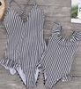 Striped Mother Daughter Swimwear