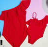 Striped Mother Daughter Swimwear