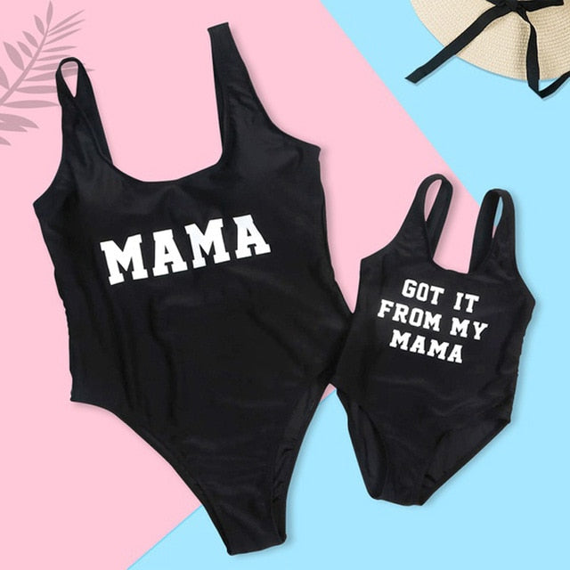 Striped Mother Daughter Swimwear