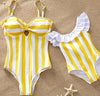 Striped Mother Daughter Swimwear