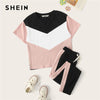 SHEIN Kiddie Girls Colorblock T-Shirt