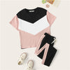 SHEIN Kiddie Girls Colorblock T-Shirt