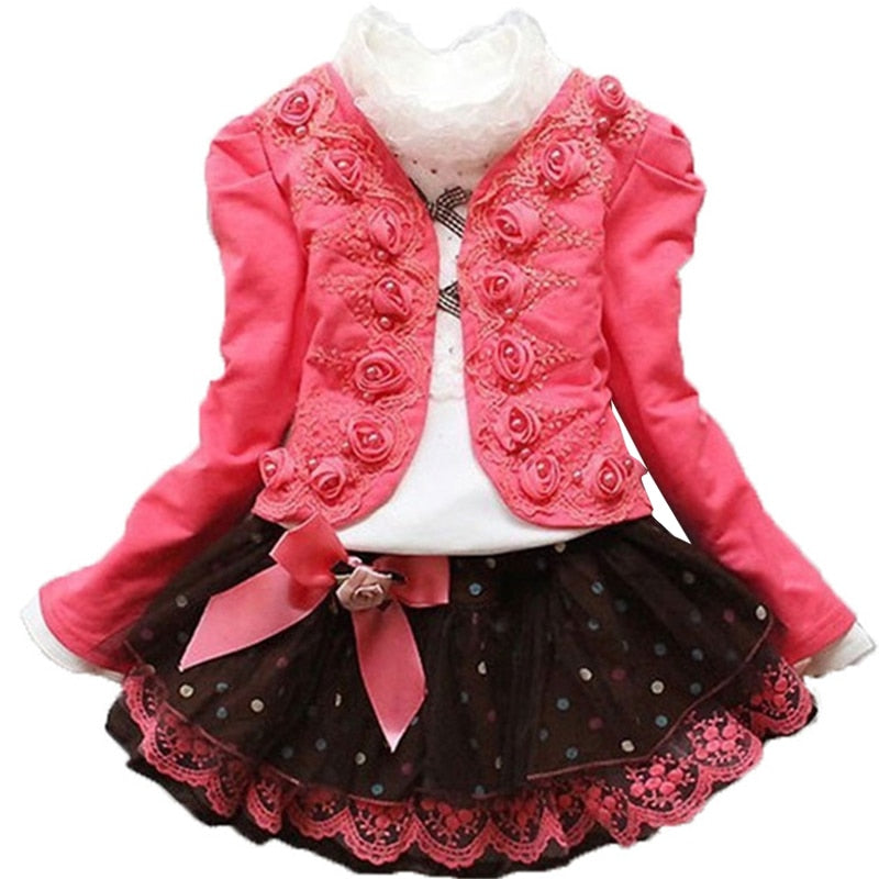 Princess Kids Girls Flower 3pc