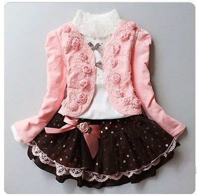 Princess Kids Girls Flower 3pc