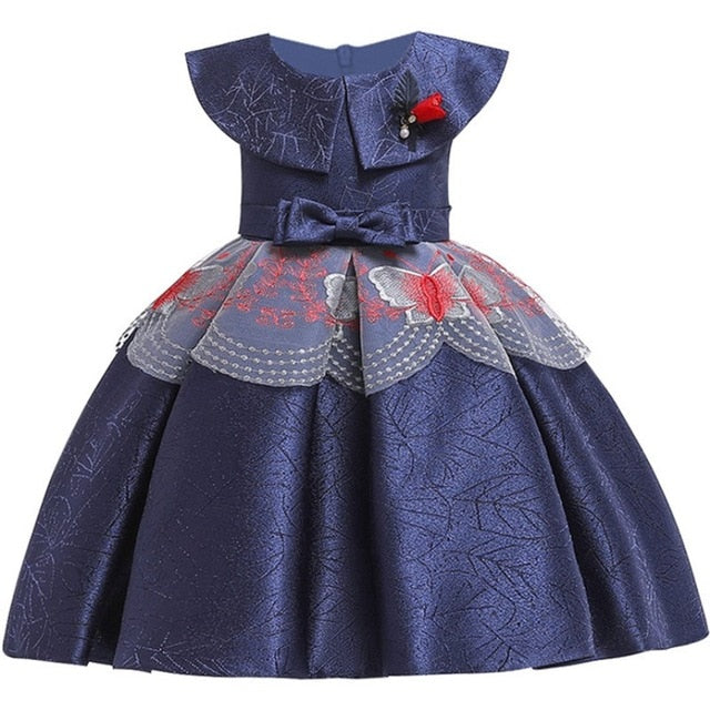 Baby Girl 3D Flower Silk Princess Dress
