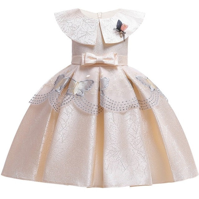 Baby Girl 3D Flower Silk Princess Dress