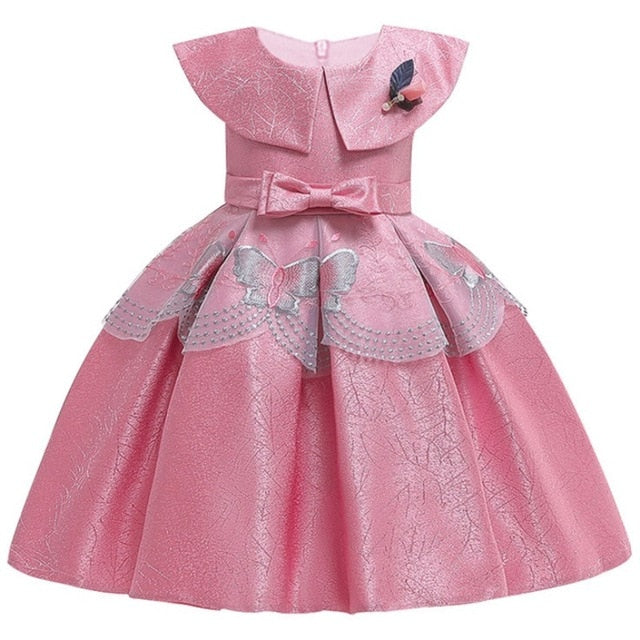 Baby Girl 3D Flower Silk Princess Dress