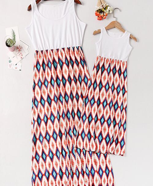 sleeveless mother daughter dresses