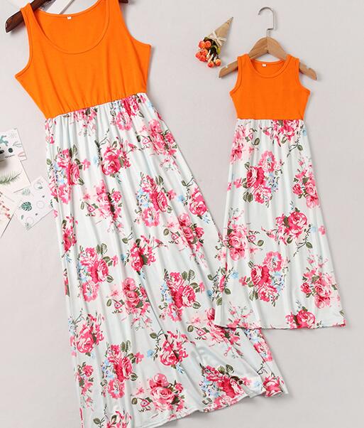 sleeveless mother daughter dresses