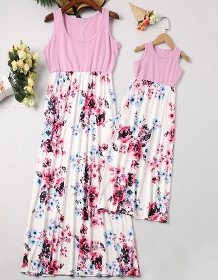 sleeveless mother daughter dresses