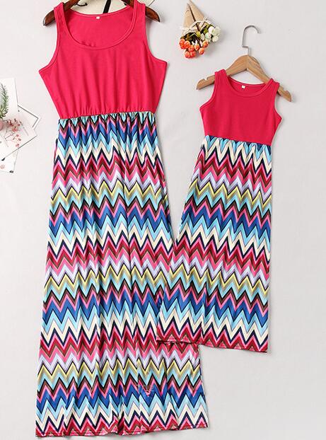 sleeveless mother daughter dresses