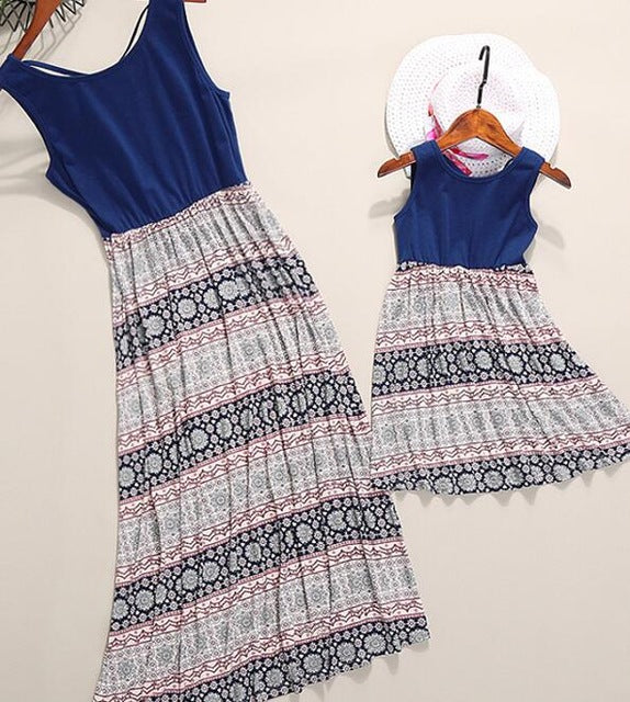 sleeveless mother daughter dresses
