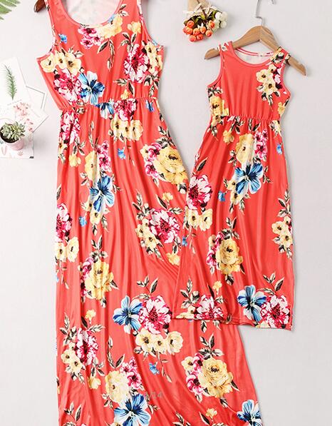 sleeveless mother daughter dresses