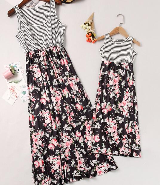 sleeveless mother daughter dresses